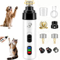 RGIMF Upgraded Dog Nail Grinder Quiet, Professional Cat & Dog Nail Trimmers, 2-Speed Silent Pet Nail Grinder and Painless Paws Grooming, Suitable for Small Medium Pets (2 Replacement Head)