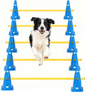 Dog Agility Hurdle Cone Set, 10er 12.5Inch Agility Cones and 5er 31.5Inch Agility Rods, Height Adjustable Crossbar for D