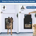 CEESC Large Dog Door for Pets Up to 80 lb, Weatherproof Pet Door for Cats and Dogs, Durable, Snap-in Closing Panel Included, Suitable for Interior and Exterior Doors (Large, Black)