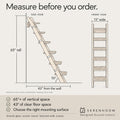 65" Tall 6-Level Cat Ladder for Window & wall | Fits Cats up to 20 lbs |cat Stairs for Window with 55° Gentle Incline | Requires 43" Floor Clearance | No-Drill