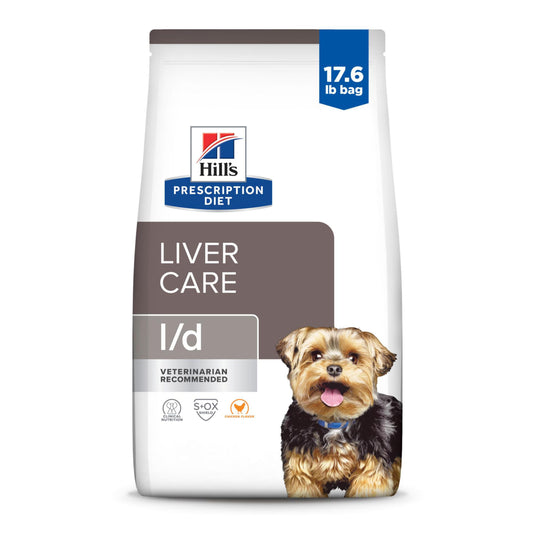 Hill's Prescription Diet l/d Liver Care Dry Dog Food, Chicken, 17.6 lb. Bag