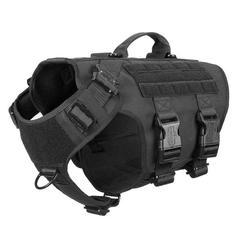 ICEFANG GN3 Tactical Dog Harness with 6X Buckle,Dog Molle Vest with Handle,3/4 Body Coverage,Hook and Loop Panel for ID Patch,No Pulling Front Clip (L (28