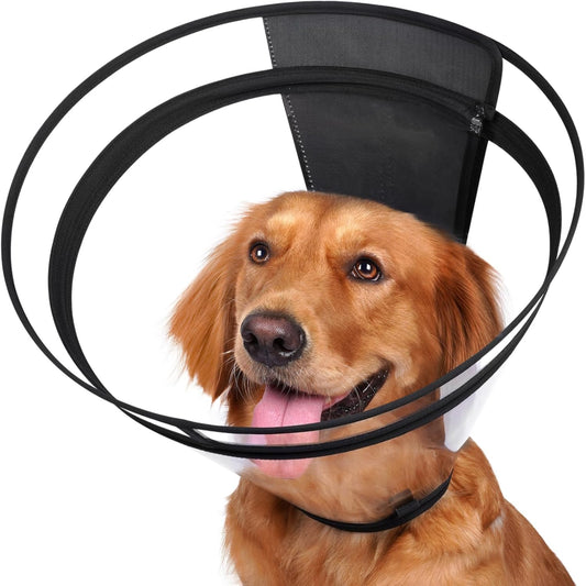 Dog Cone, Transparent Recovery Collar for Large Dogs