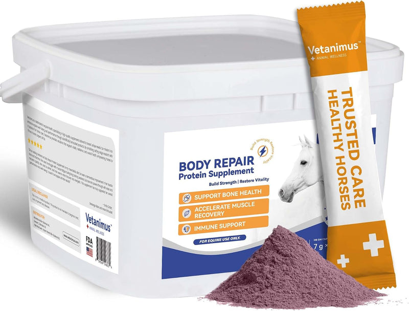 100-Day Supply Equine Body Repair Protein Supplement-Amino Acids Speed up Muscle Recovery After Exercise Promote Healthi