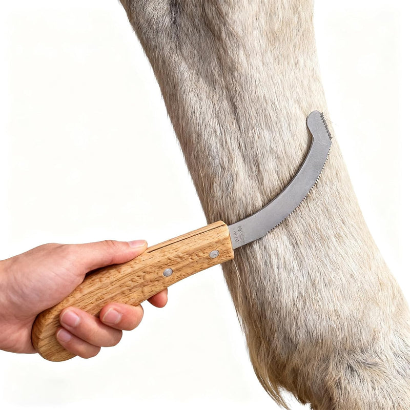 Bot Egg Knife for Horses, Precision Grooming for Bot Egg Removal Stainless Steel Blade with Wooden Handle Horse Equine T