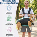 Dog Backpack Carrier Lift Harness - Emergency Sling Carry with Adjustable Straps & Lifting Handle, Help Support Full Bod