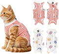 2 Pack Cat Recovery Suit Breathable Cat Onesie for Cats After Surgery Female Kitten Recovery Suit for Spay Abdominal Wou