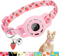 BINGPET AirTag Cat Collar with Bells, Upgraded Safety Elastic Cat Collar with Airtag Cat Collar Holder, Anti-Lost Cat Collars for Girl Boy Cats, Anti-Suffocation Kitty Puppy Collars