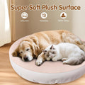 ALWZ-RDY Dog Bed Covers Replacement Washable for Round & Donut Dog Bed 100% Waterproof Dog Bed Sheets Soft & Noiseless Pet Bed Cover 30" x 30" x 9.8" Beige