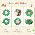 PAWZ Road Cactus Cat Donut Tunnel Collapsible Cat Tunnel Tube, Dia-38 inches with Flower Soft Mat for Indoor Cats and Rabbits