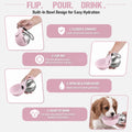 Cibaabo 2 in 1 Portable Dog Water Bottle with Bowl, 10 oz Stainless Steel No-Spill Travel Pet Water Dispenser with Collapsible Silicone Bowl for Small Dog & Puppy Walking Hiking Outdoor