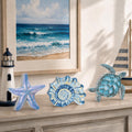 3Pcs Beach Theme Wooden Tabletop Ocean Sea Turtle Conch Decor Signs