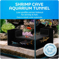 Aquarium Underground Tunnel 5", Dual-Entrance Fish Tank Cave & Aquarium Cave with Clear Viewing Window, ABS Shrimp Hideo