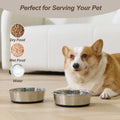 Dog Bowls Durable Heavy Duty Stainless Steel Dog Bowls Non-Slip Basic Bowl for Dogs with Rubber Base (2 Pack, 3 Cups)