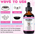 Collagen for Cats, Skin and Coat Supplement for Cats, Itch Relief, Immunity Support, Joint Health, Supplement 60ml (2 Fl Oz), Liquid Collagen Drops for Dogs