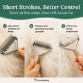 Freshly Bailey Dematting Comb for Cats and Dogs, Mat Remover and Deshedding Grooming Tool, Safe Detangler for Matted Fur, Double Sided Undercoat Rake