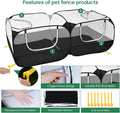 Jhua Small Animals Playpen Pet Cage Tent Large Chicken Run Coop with Detachable Bottom Breathable Transparent Mesh Walls