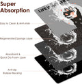Dog Feeding Mat, Dog Food Mat & Water Bowl Mat, Absorbent Pet Food Dispenser Mat Non-Slip Rubber Backing Quick Dry Pet F