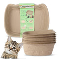 UBozeuiv Disposable Cat Litter Boxes 6-Pack, Compact Cat Ear Design, Sturdy Travel Litter Box for Kittens & Small Cats, Recyclable Cardboard Litter Tray for Home, Car & Crate Use