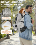 Waterproof Dog Backpack Carrier for Small Dogs Under 22 lb, Grey