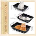 Reallnaive 30 Pcs Disposable Litter Boxes for Growing Cat, Plastic Cat Litter Trays, 3 Sizes 16.5 x 11 Inches/ 11.8 x 9.