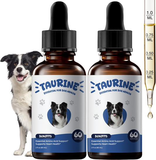 Taurine Supplement for Dogs Liquid Drops, Heart Health & Muscle Function