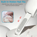 Adjustable Cat Nail Clippers with Safety Guard & Hidden File, Splash-Proof Trimmer for Kittens & Indoor Cats, Painless B
