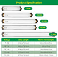 T5 UVB Reptile Light Fixture HO UVB Bulb Lighting Combo Kit, 10.0 UVB Light for Reptiles Terrarium Hood with 8W Reptile 