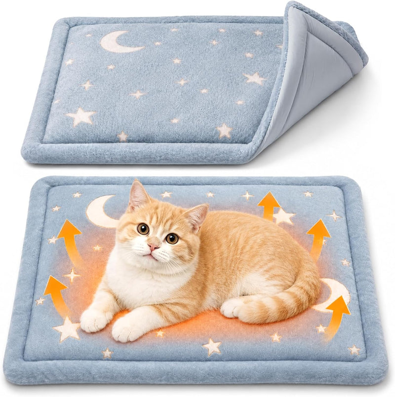 Papettly Self Warming Cat Bed, Reversible Self Heating Cat Pad Mat, 18x24IN