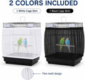 RAINFLOW 2 Pack Bird Cage Seed Catcher - Adjustable Bird Cage Skirt Cover with Breathable Mesh Netting, Universal Seed Catcher Net Cover Fit for Parrot Cage, Parakeet Cage, Large and Small Bird Cages