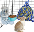 Rabbit Water Bottle Food Bowl Hay Net Feeder Set for Guinea Pig Bunny
