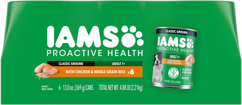 IAMS Proactive Health Ground Wet Dog Food, Chicken, 13 oz, 6 Pack