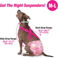 Pet Soft Dog Suspenders 2 Pieces Female Dog Diaper Suspenders for Dogs Diaper Keeper Suspender for Dogs Skirt, Dress, Diapers (Cute Hearts, S/M)
