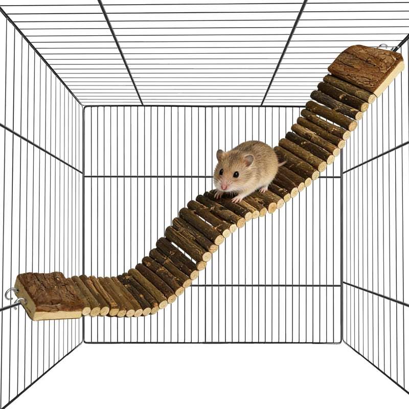 21.7 X 2.7In Wooden Hamster Bridge Rat Climbing Toy for Gerbil Sugar Glider