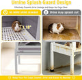 Aivituvin Wooden Guinea Pig Cages Indoor with Removable Stand, Anti Chewing Rabbit Hutch with Ramp and Wire Mesh, 2 Stor