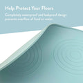 KindTail Dog & Cat Food Mat - Waterproof, Food-Grade Silicone Pet Placemat for Feeding & Water Bowls - Raised Edges Protect Floors - Non-Slip Grip - Dishwasher Safe - 19 x 11 Inches, Light Green