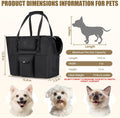 SlowTon Dog Purse Carrier - Portable Dog Carrier with Pockets & Safety Leash for Small Dogs Under 12 lbs, Breathable Pet