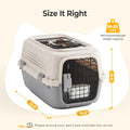 NEWBULIG 23" Hard-Sided Dog Carrier, Plastic Cat & Dog Crate, 4-Sided Ventilation Travel Pet Kennel, Top & Front Door Ac