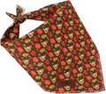 Lionet Paws Halloween Pumpkin Dog Bandana Washable Cotton Handkerchief Scarf Triangle Thanksgiving Brown Dog Bandanas fo