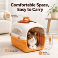 Hard Cat Carrier for Large Cats up to 20 lbs, Top Loading Plastic Pet Travel Kennel with Hard Shell, Metal Wire Door, Ro