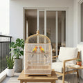 Fiyooau 2Pcs Bird Cage Seed Catcher, Adjustable Bird Cage Skirt Cover, White Stretchy Birds Cages Netting for Round Square Parrot Parakeet Macaw African Cages