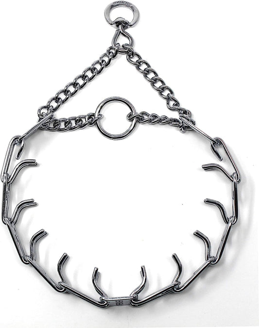 Herm Sprenger Prong Dog Training Collar - 16" Long with 2.25mm Gauge (for Dogs up to 40lbs) - Fits 13" Neck, Extendable to 19" Neck with Additional Prong Links - Chrome Plated Steel, Made in Germany