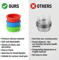 Silicone Gecko Feeding Cups, Reusable Small Reptile Food Dish Gecko Tank Accessories Crested Geckos Food and Water Feedi
