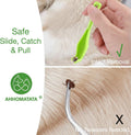 Tick Removal Tool & Twister Kit for Dogs, Cats & Humans, 4-Pack Portable Tick Remover Spoon & Puller Set with ID Card - 