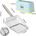 DUSTNIX Cat Litter Scoop, Metal Scooper, Deep Shovel, Ergonomic Handle, Kitten Poop Sifting, Durable, Heavy Duty Speed Sifter, for Litter Box （Silvery-Gray）