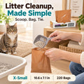 Covfresh Odor-Sealing Cat Poop Bags XS, 220 Count | Durable Unscented Waste Bags for Pet, Diaper, Ostomy & Food Waste Disposal (Brown)