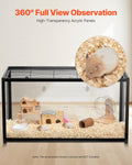 VEVOR Hamster Cage, 360 Viewing Transparent Hamster Habitats, Small Animal Cage
