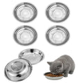 6Pcs Stainless Steel Pet Feeding Bowls, 6.1 Inches Shallow Wide Flat Cat Food Bowls, Puppy and Kitten Feeding Bowls, Whisker Fatigue Relief, Fits Elevated Bowl Stands