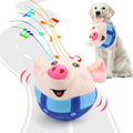 BABORUI Interactive Dog Toys Pig, Jumping Squeaky Dog Toys with Recording and Music Modes, Rechargeable Moving Dog Chew 