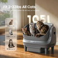 Self Cleaning Litter Box, Open Top 105L Automatic Litter Box for Multiple Cats, App Control, Safety Sensor, Anti-Pinch, 